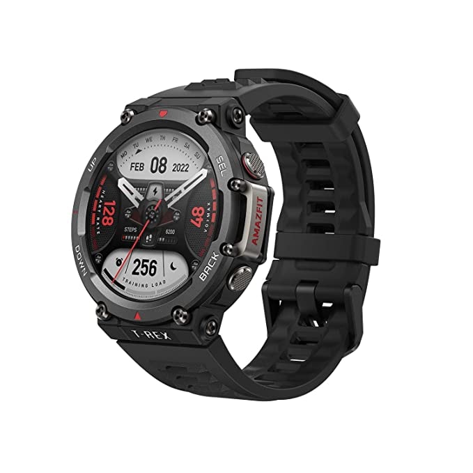 Amazfit T-Rex 2 Premium Multisport GPS Sports Watch, Real-time Navigation, Strength Exercise, 150+ Sports Modes&10 ATM Waterproof, Heart Rate, SpO2 Monitoring and 24-day Long Battery Life(Ember Black)