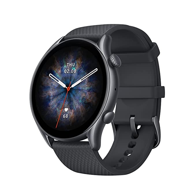 Amazfit GTR 3 Pro Smart Watch with Bluetooth Phone Calls, Alexa, GPS, WiFi, 12-Day Battery Life, 150 Sports Modes, 1.45”AMOLED Display, Blood Oxygen Heart Rate Tracking, Waterproof (Infinite Black)